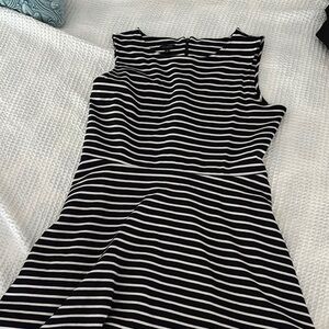 Striped Navy and White Sleeveless Dress